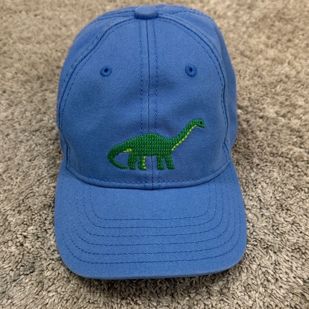 Harding Lane Blue Dinosaur Embroidered Cap- kids